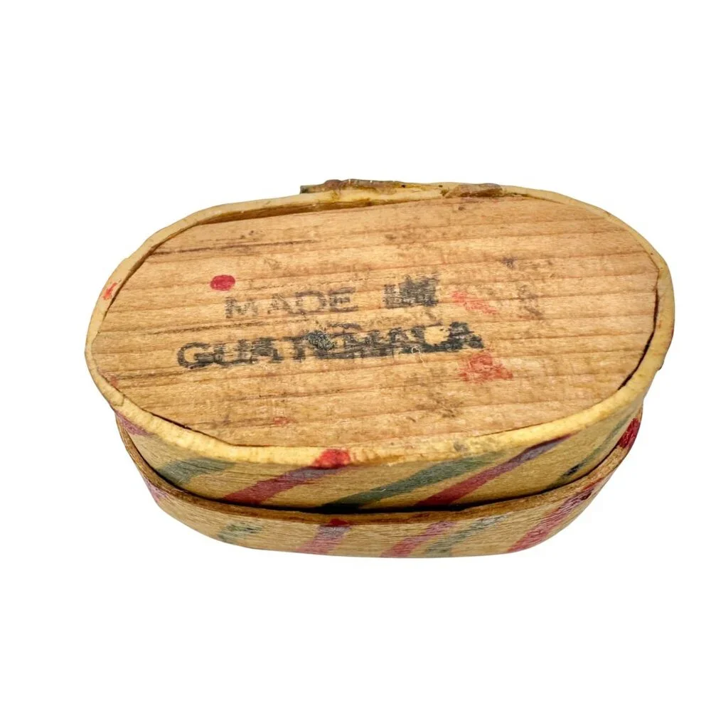 Vintage 1970s Guatemalan 1.25 In Worry Dolls Set Of 10 In Original Handmade Box